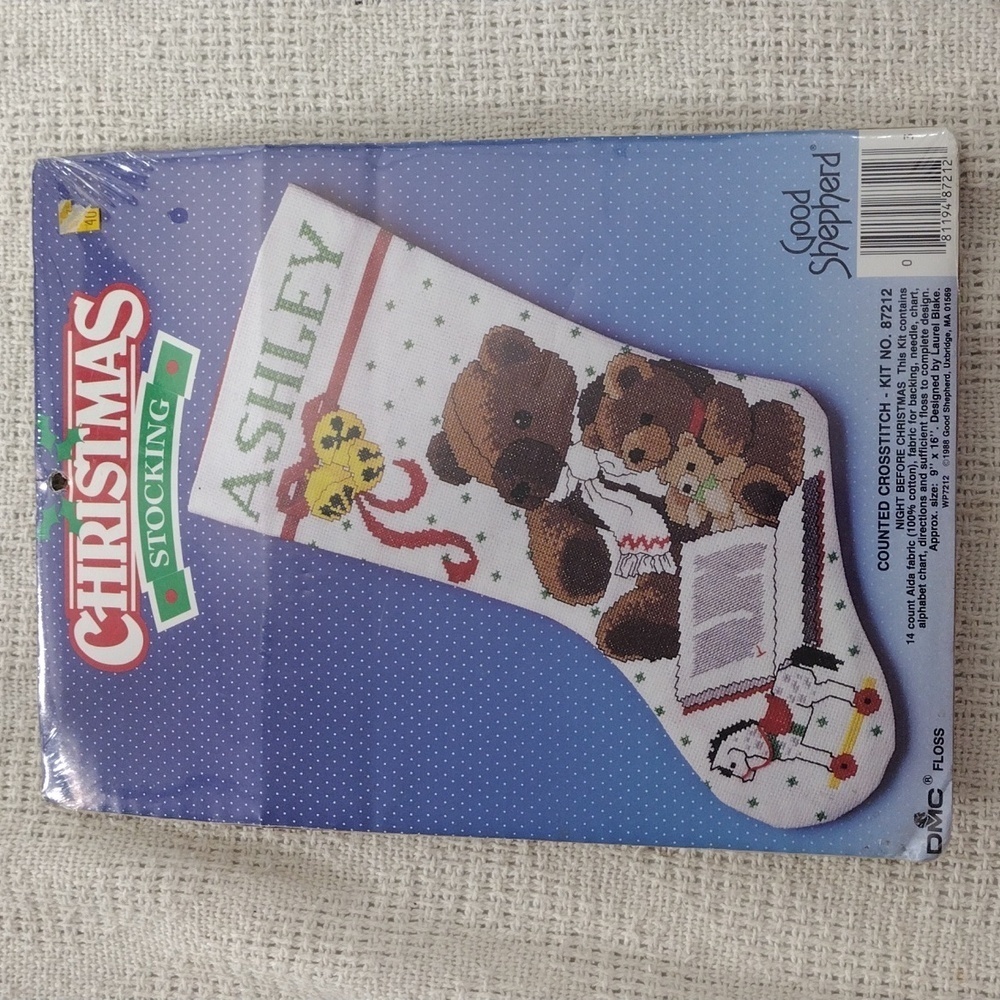 NIB Good Shepherd Christmas Stocking Night Before Christmas Teddy Bear Stocking